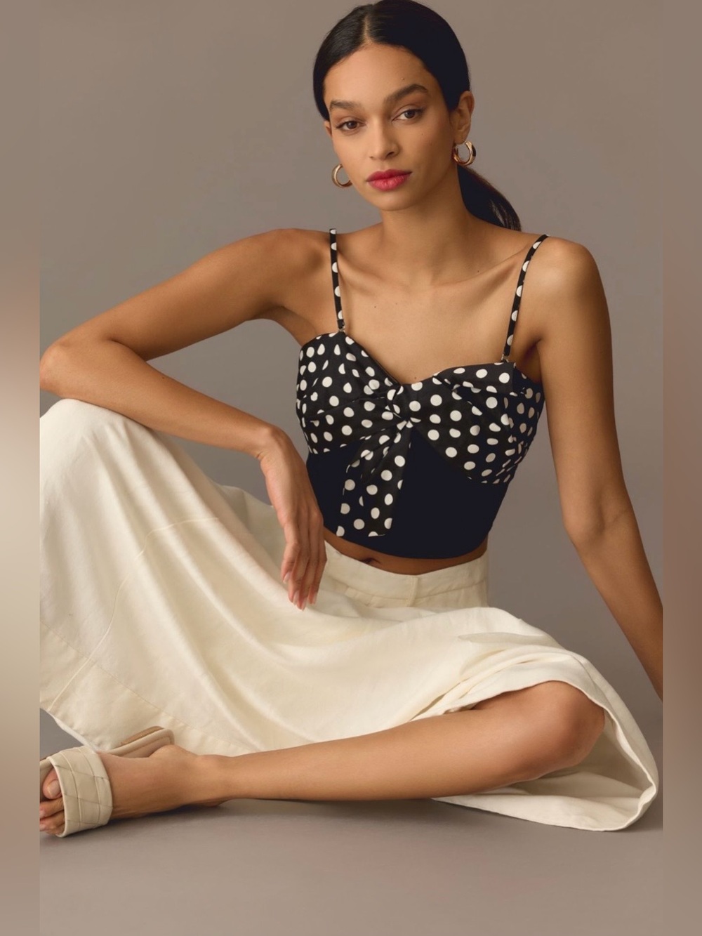 Anthropologie DOLAN Cropped Bow Sweater Tank